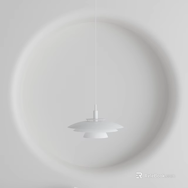 Modern White Chandelier with Sleek Multi Tiered Design for Contemporary Interior Spaces 3d model 
