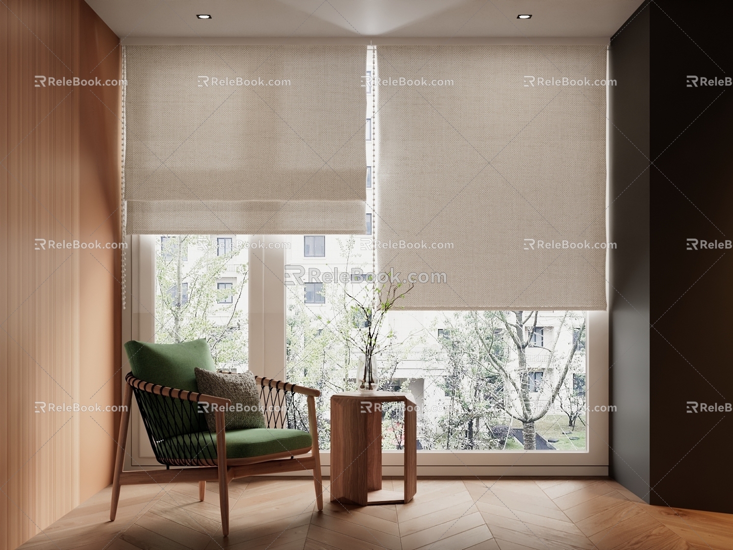 Modern roller blinds Middle Roman blinds 3d model