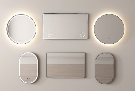 Modern mirror bathroom mirror makeup mirror smart mirror 3d model