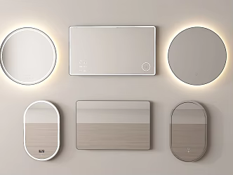 Modern mirror bathroom mirror makeup mirror smart mirror 3d model