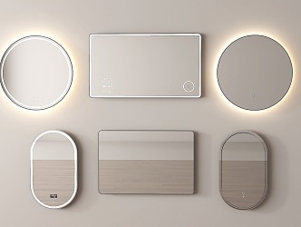 Modern mirror bathroom mirror makeup mirror smart mirror 3d model