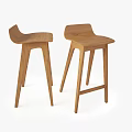 Pair of Modern Wooden Leisure Chairs With Simple Design And Dark Light Wood Tones