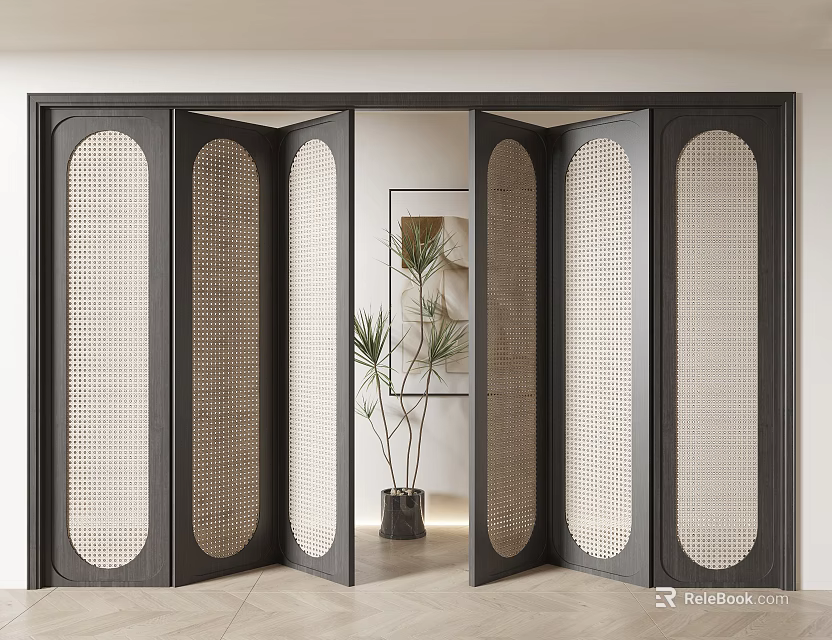 Modern Folding Doors For Interior Space Decoration 3d model
