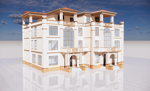 Jianou Double Villa Architecture 3d model