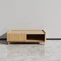 Modern Wooden Coffee Table With Open Storage Shelf And Sleek Design 3d model