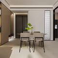 Modern Living Dining Room Interior With Sofa Coffee Table Large Window Abstract Painting And Shelving Unit