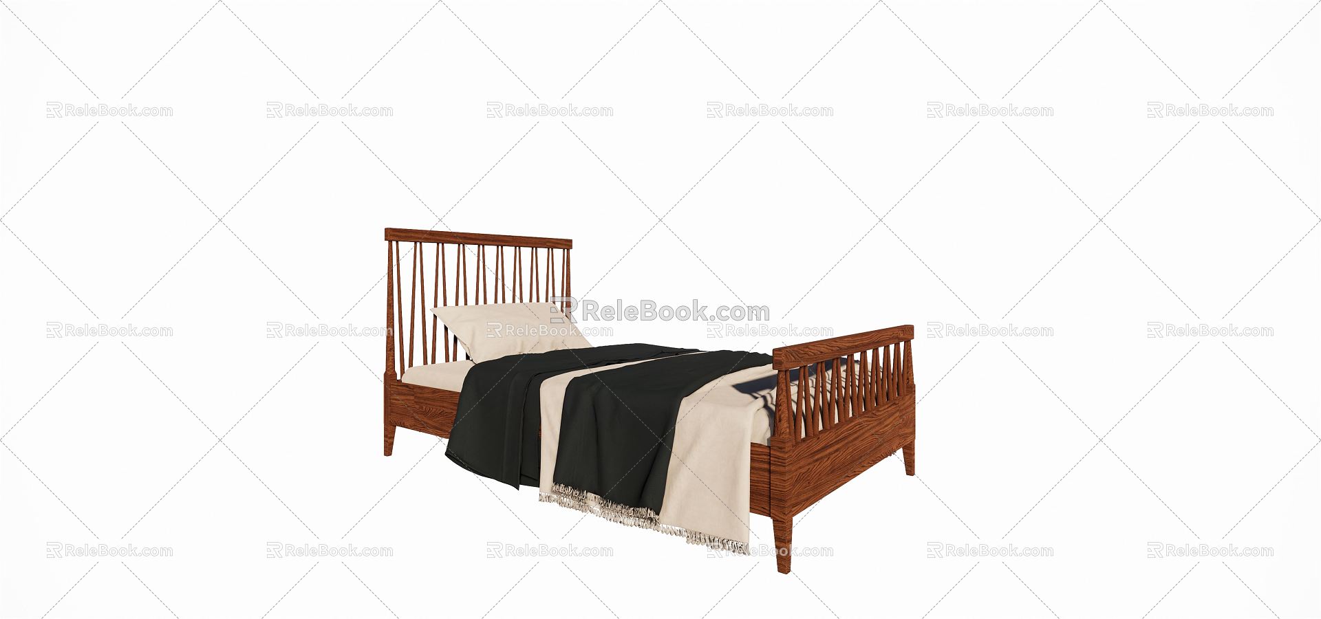 Modern Single Bed 3d model