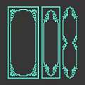 White Decorative Frame Components With Intricate Ornate Patterns On Black Background