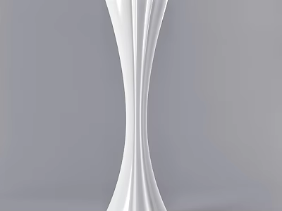 White Ceramic Vessel With Slim Design And Smooth Curves On Gray Background 3d model