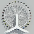 Amusement Equipment Large Ferris Wheel With Colorful Gondolas And Steel Frame Structure