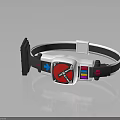 White And Black Headband With Display Screen And Colorful Control Buttons For Daily Use