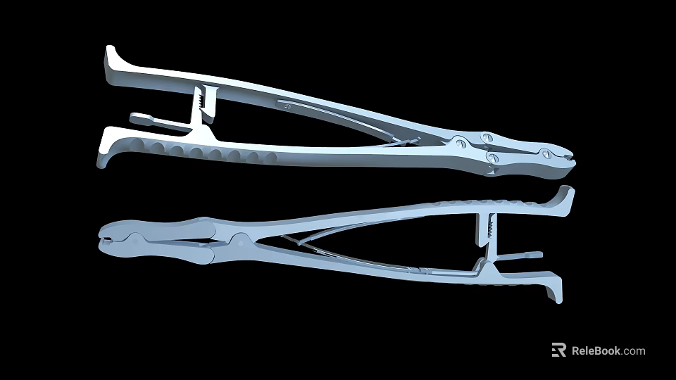 Stainless Steel Surgical Forceps With Precision Grip For Medical Procedures 3d model 