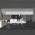 Modern Living Room Interior Design With Sofa Coffee Table TV Cabinet And Ceiling Lights