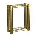 Golden Metal Frame Entryway Console Table Side Cabinet With Glass Shelves