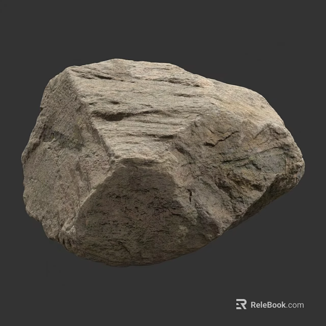 Natural Textured Rock Formation Stone in Grayish Brown Color with Rough Surface 3d model 