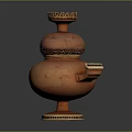 Three Tiered Terracotta Jar With Decorative Top Ornate Base And Intricate Details