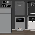 Contemporary Home Appliances With Digital Screens Coffee Maker And Water Dispenser