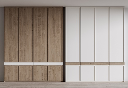 Wood veneer wardrobe 3d model