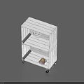 White Storage Shelving Unit with Wheels Multiple Shelves and Tray Golden Decor