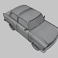 Light Blue Vintage Sedan With Round Headlights And Classic Front Grille Design