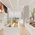 Bright Dessert Shop Interior With Display Cases Pastries And Large Windows 3d model