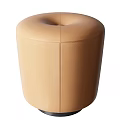 Modern Sofa Stools With Different Designs Beige And Gray Leather Upholstery 3d model