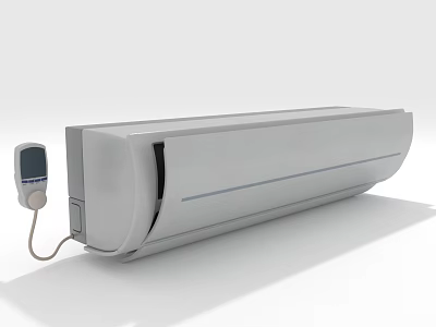 Air Conditioner Fan With Sleek White Design Remote Control And Digital Display Panel 3d model