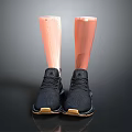 Black Sneakers With Golden Sole And Pink Prosthetic Insert For Daily Wear