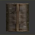 Small Traditional Cottage Model With Wooden Roof White Walls Door And Windows