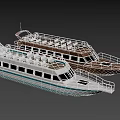 Two Modern Yachts With White Blue Exterior And Brown Wooden Deck Design