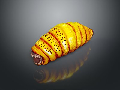 bread worm microorganism 3d model