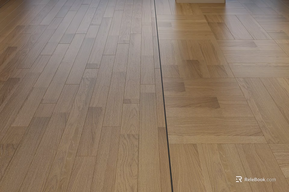 Stylish Hardwood Flooring With Different Patterns 3d model 