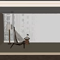 Light Colored Sheer Curtains In Modern Living Space With Lounge Chair Floor Lamp And Side Table