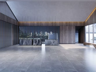 modern lobby hotel lobby bar hotel reception hall hotel leisure area 3d model