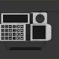 Vintage Computer Control Terminal With Dual Screens Keyboard And Knob Design