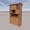 Elegant Wooden Sideboard Cabinet With Classic Design Storage Drawers And Open Shelves
