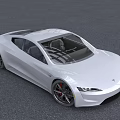 White Tesla Sports Car Featuring Sleek Exterior Design Modern Front Fascia And Stylish Wheels