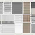 Various Modern Window Blinds with Different Colors and Styles for Home Interior Design 3d model