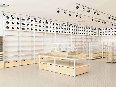 Modern store shelf shop 3d model