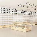 Spacious Modern Specialty Store Interior With Open Shelves Display Counters And Bright Lighting 3d model
