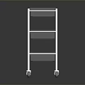 Stainless Steel Multilayer Utility Cart With Storage Compartments And Wheels For Kitchen Organization