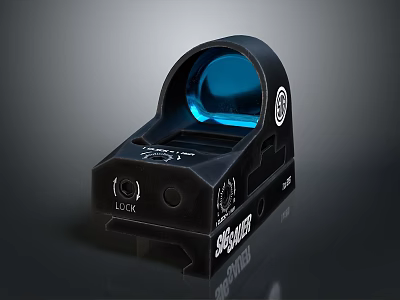 Spiral Tactical Red Dot Sight With Blue Lens And Lock Function Black Body 3d model