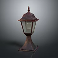 Antique Brass Outdoor Lantern Featuring Glass Panel And Square Design