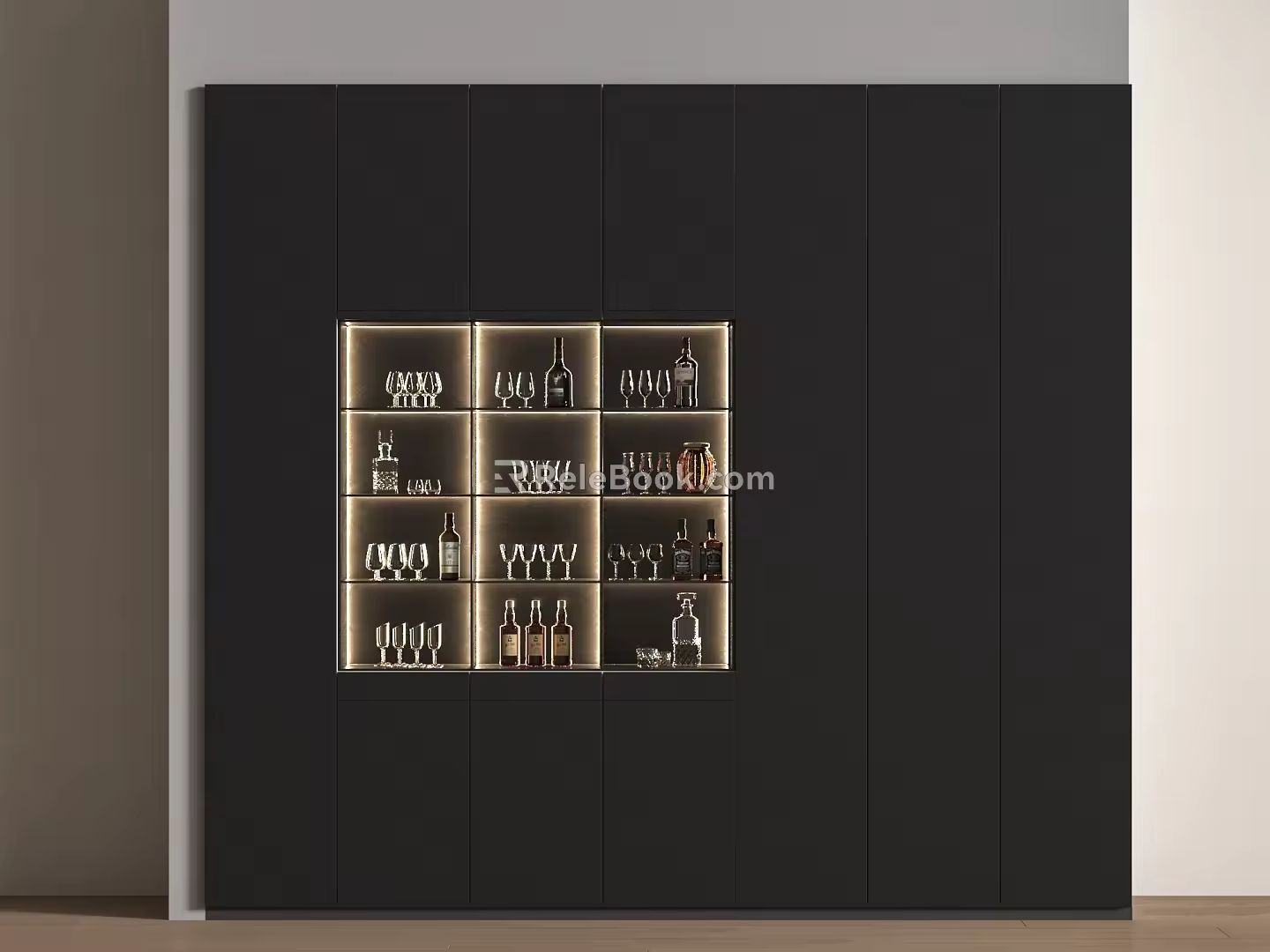 Wine Whiskey Wine with Goblet Drinks 3d model