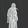 Hooded Game Movie Character With Plague Doctor Mask Brown Robe And Red Cape