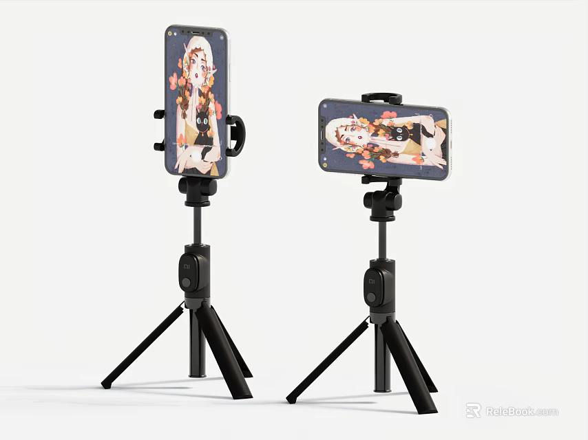 Adjustable Phone Tripod Stand Supporting Mobile Phone For Content Creation 3d model 