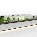 Modern Commercial Equipment for Architectural Model Display with Glass Top Marble Base and Lighting