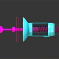 Colorful Blue And Pink Space Gun Toy With Transparent Chamber And Alien Design