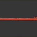 Red Square Decorative Metal Component With Rustic Surface And Corner Brackets