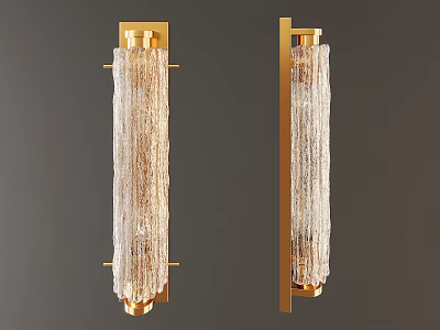 Elegant Crystal Wall Sconces With Golden Frame And Hanging Crystal Strands 3d model